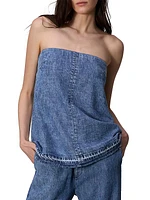 Aurora Denim Strapless Top