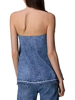 Aurora Denim Strapless Top