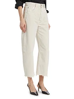 Ayla Twill Crop Raw-Edge Pants