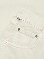 Ayla Twill Crop Raw-Edge Pants