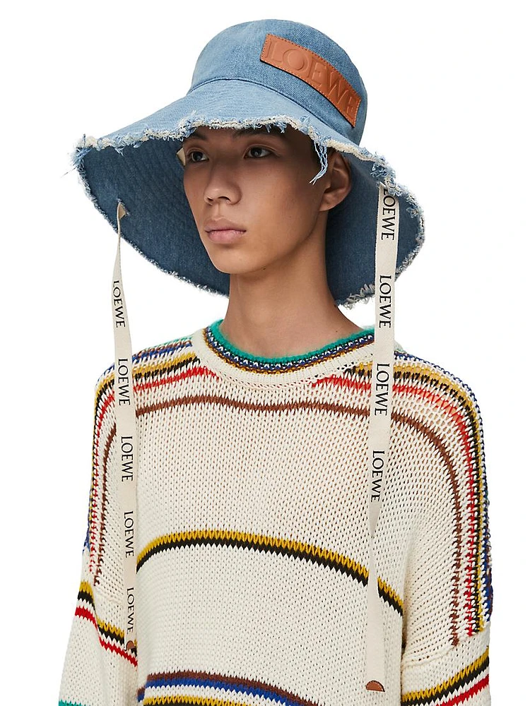 LOEWE x Paula's Ibiza Fisherman Frayed Denim Hat