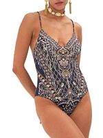 Ornate-Print One-Piece Swimsuit