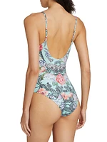 Floral Scoopneck One-Piece Swimsuit