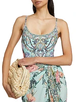 Floral Scoopneck One-Piece Swimsuit