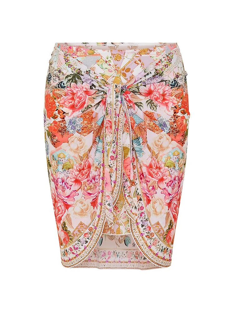 Floral Tie-Front Sarong