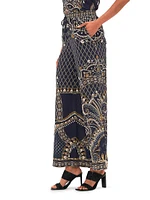 Printed Silk Wide-Leg Lounge Pants