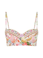 Patchwork Floral Balconette Underwire Bikini Top