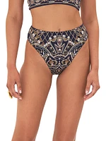 Printed High-Waisted Bikini Bottom