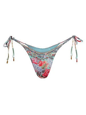 Floral Side-Tie Bikini Bottoms