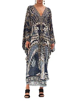 Printed Silk T-Shape Long Kaftan