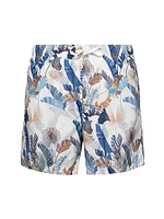 Leaf Drawstring Swim Shorts