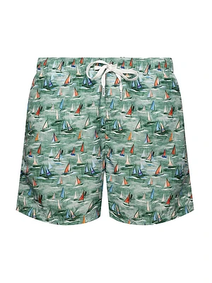 Boat Print Swim Shorts