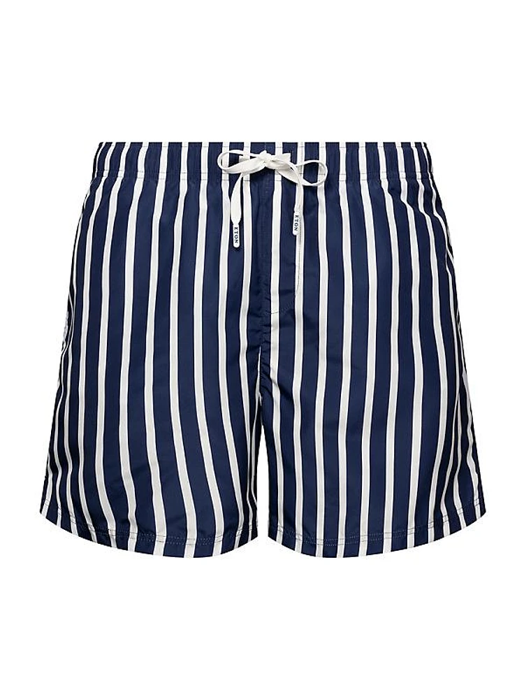 Striped Drawstring Swim Shorts