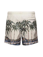 Palm Tree Drawstring Swim Shorts