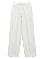 Newman Stripe Cotton-Linen Pants