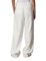 Newman Stripe Cotton-Linen Pants