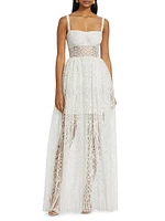 Cathedral Tulle Embroidered Maxi Dress