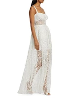 Cathedral Tulle Embroidered Maxi Dress