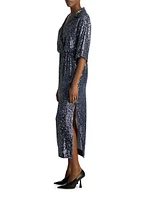 Sequin Surplice Midi Dress