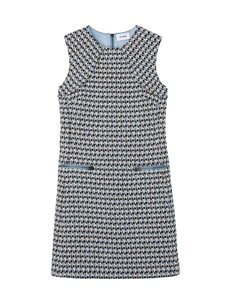 Multi-Yarn Tweed Sleeveless Minidress