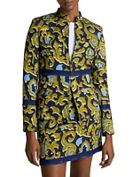 Paisley Cotton-Silk Cloque Jacket