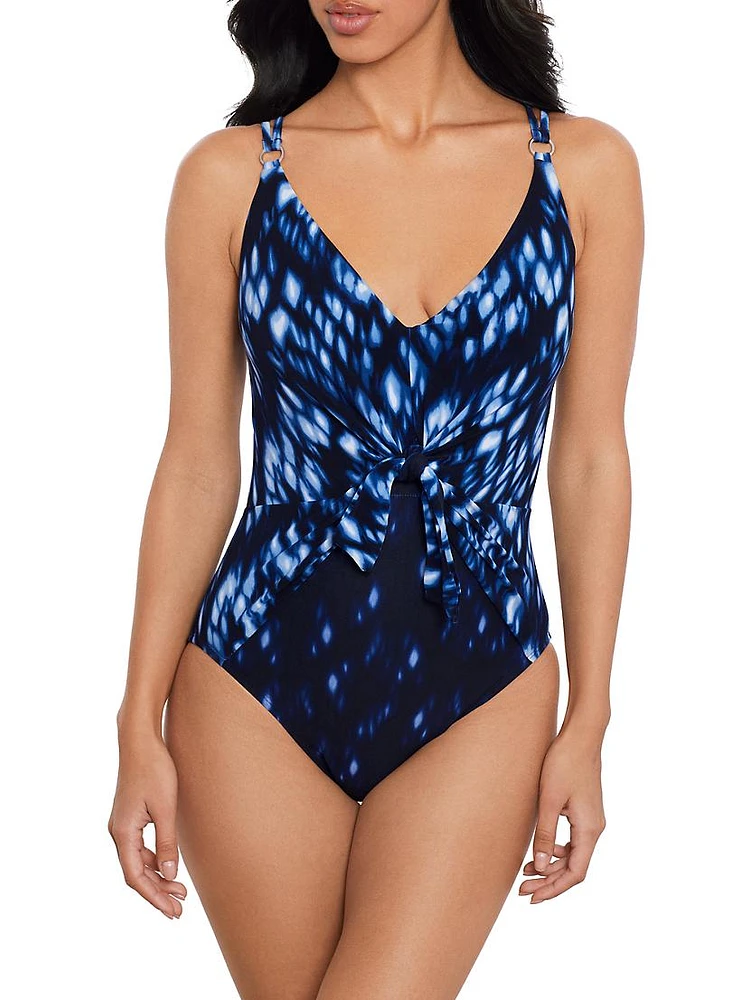 Indio Saki Tie-Waist One-Piece Swimsuit