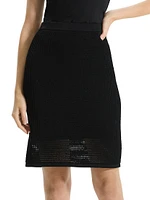 Compact Crepe Pointelle Knit Skirt