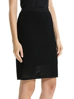 Compact Crepe Pointelle Knit Skirt