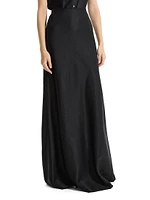 Fluid Linen-Blend Maxi Skirt