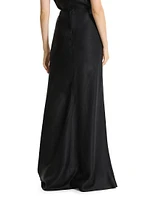 Fluid Linen-Blend Maxi Skirt