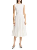 Pleated Sleeveless Midi-Dress