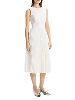 Pleated Sleeveless Midi-Dress