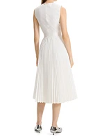 Pleated Sleeveless Midi-Dress