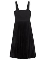 Pleated Sleeveless Midi-Dress