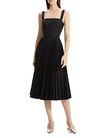 Pleated Sleeveless Midi-Dress