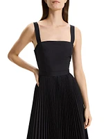 Pleated Sleeveless Midi-Dress