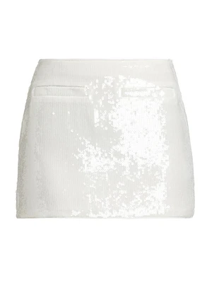 Sequin Welt Pocket Miniskirt