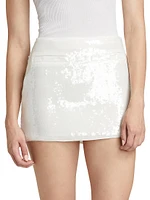 Sequin Welt Pocket Miniskirt