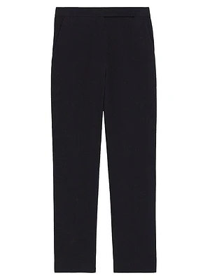 High-Rise Cotton-Blend Straight Crop Pants