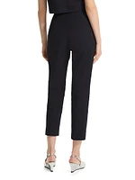 High-Rise Cotton-Blend Straight Crop Pants