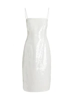 Sequined Square-Neck Slipdress