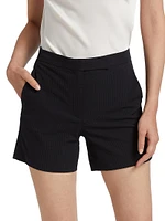 Seersucker Cotton-Blend Shorts