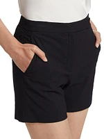 Seersucker Cotton-Blend Shorts