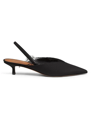 Irena 40MM Crepe de Chine Slingbacks