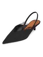 Irena 40MM Crepe de Chine Slingbacks