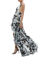 Holly Floral High-Low Maxi Dress