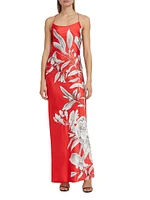 Paloma Floral Satin Maxi Dress