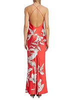 Paloma Floral Satin Maxi Dress