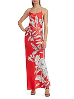 Paloma Floral Satin Maxi Dress