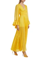 Selene Chiffon Long-Sleeve Maxi Dress